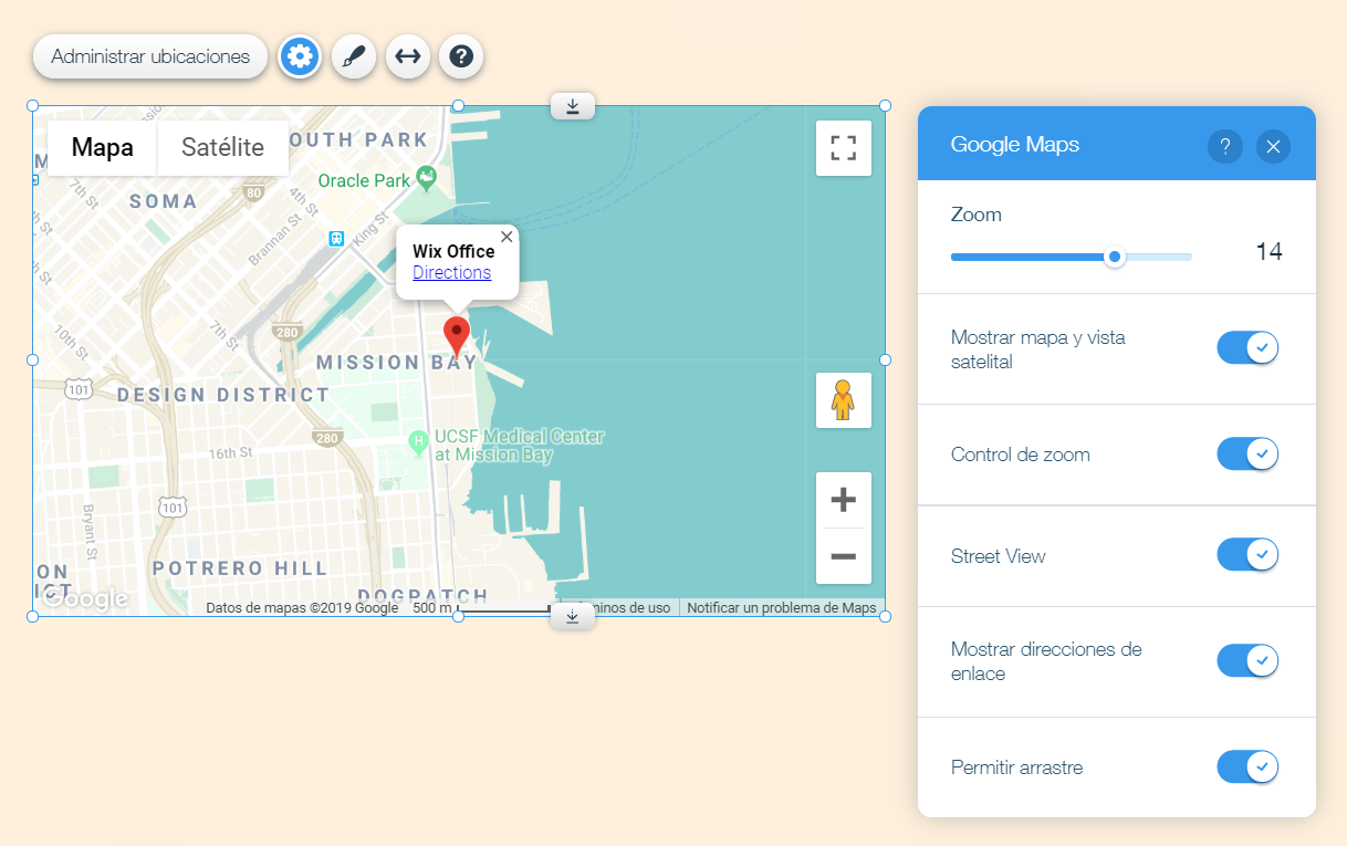 Mapa de Google Maps Wix
